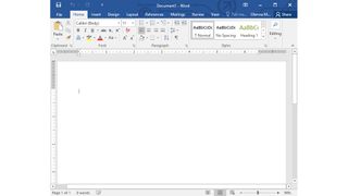 Microsoft Word 2016 open in a new document