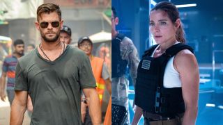 From right to left: Chris Hemsworth in Extraction and Elsa Pataky in Interceptor 