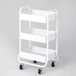 White three-tier storage cart
