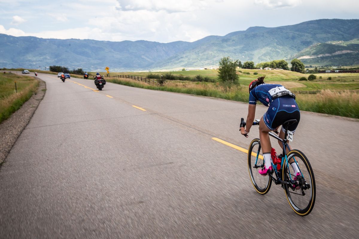 Chloe Dygert (Sho-Air Twenty20) rides solo after attacking on stage 1 of the Colorado Classic on August 22, 2019 in Steamboat Springs, Colorado.