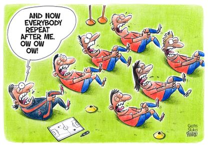 Editorial Cartoon World FIFA World Cup fake injuries