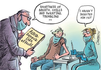 Editorial Cartoon World astrazeneca covid vaccine