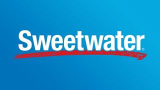 Sweetwater logo on blue background