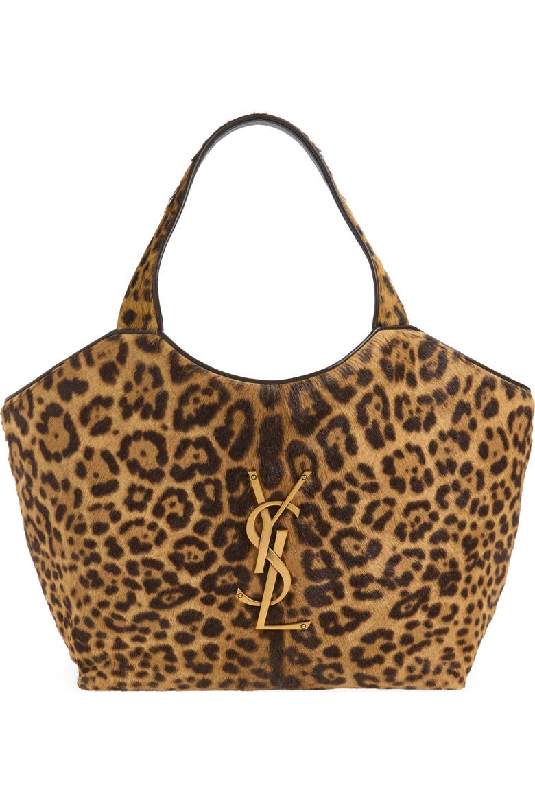 Medium Icare Leopard Print Genuine Calf Hair Shopping Tote