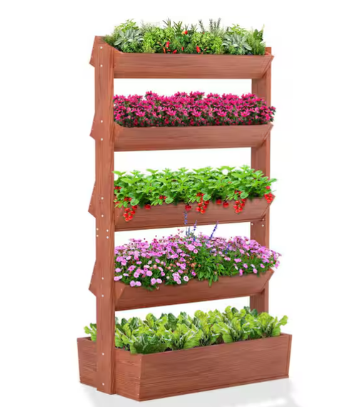 Vertical Wooden Planter
