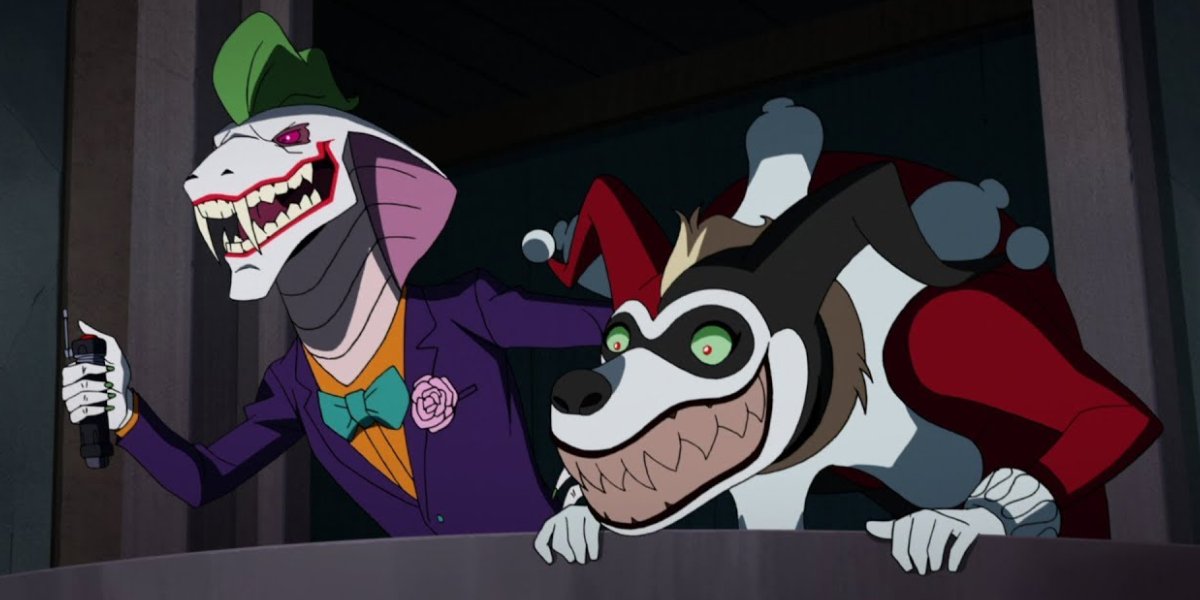 Troy Baker as Joker and Tara Strong as Harley Quinn in Batman Vs. Teenage Mutant Ninja Turtles