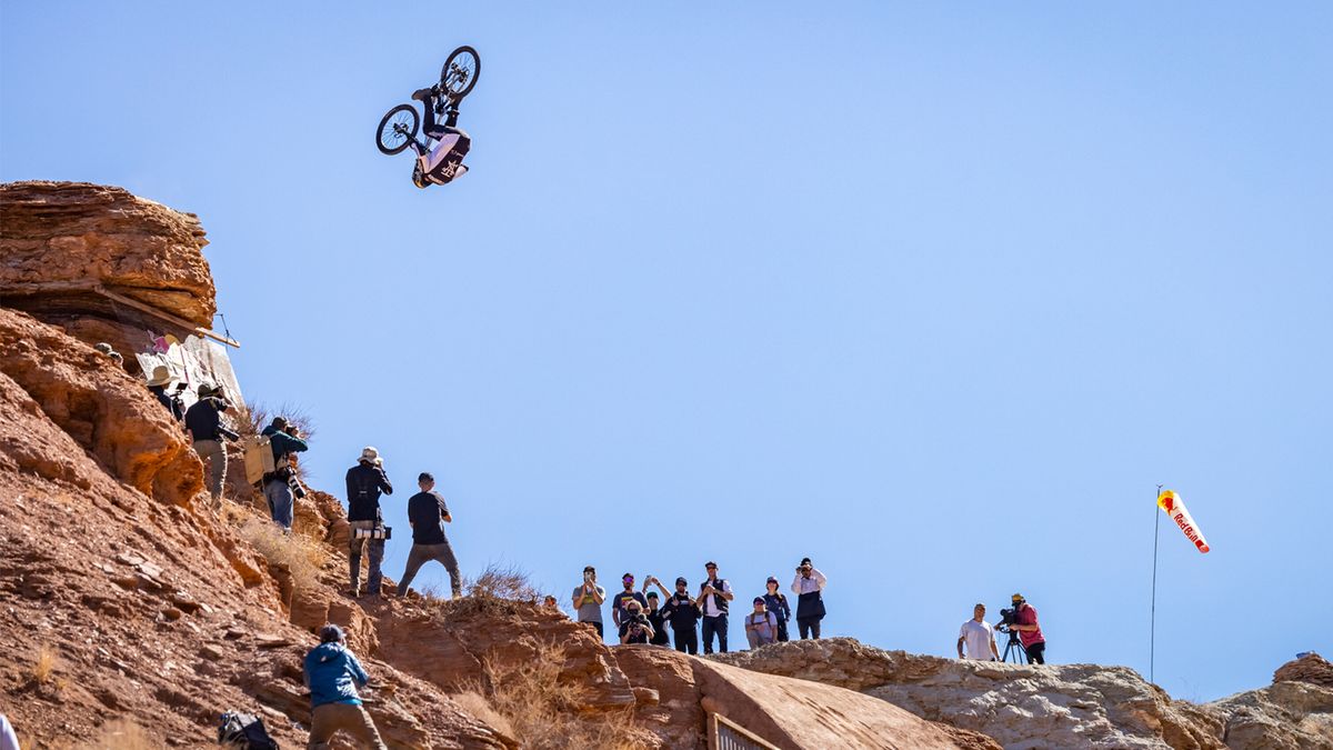 Tom Van Steenbergen competes at Red Bull Rampage in Virgin, UT, USA, on 15 October, 2021.