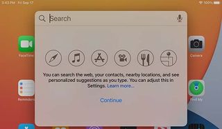 iPad spotlight search