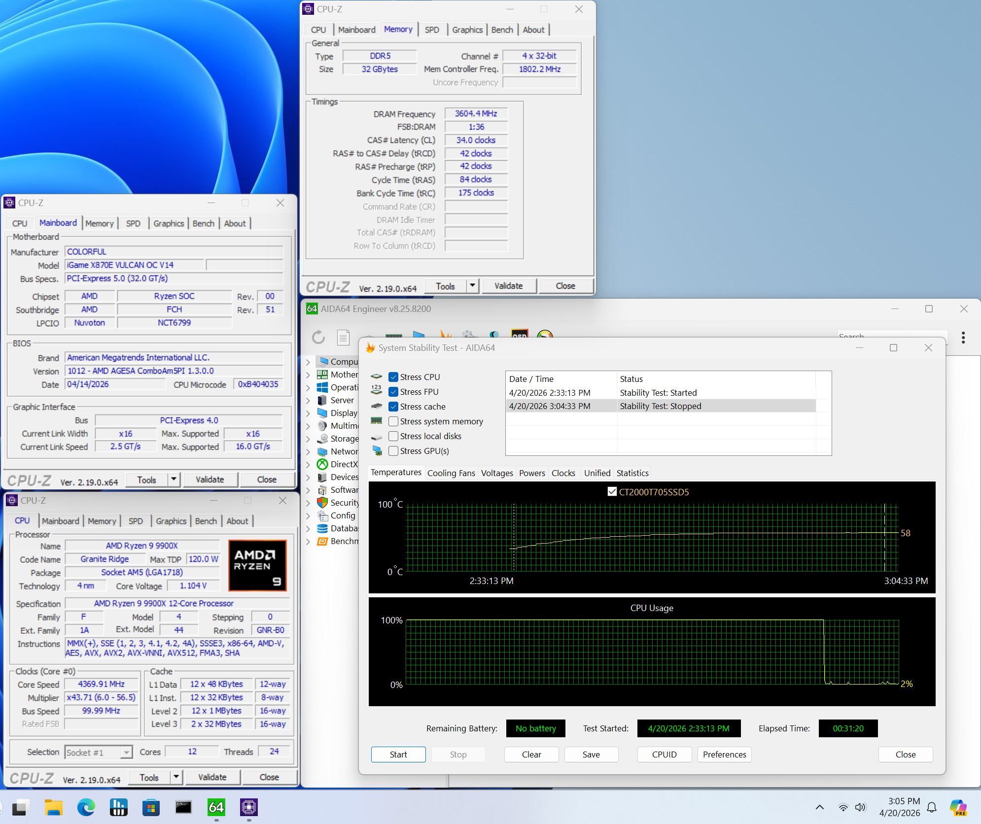 Colorful iGame X870E Vulcan OC - Memory overclocking