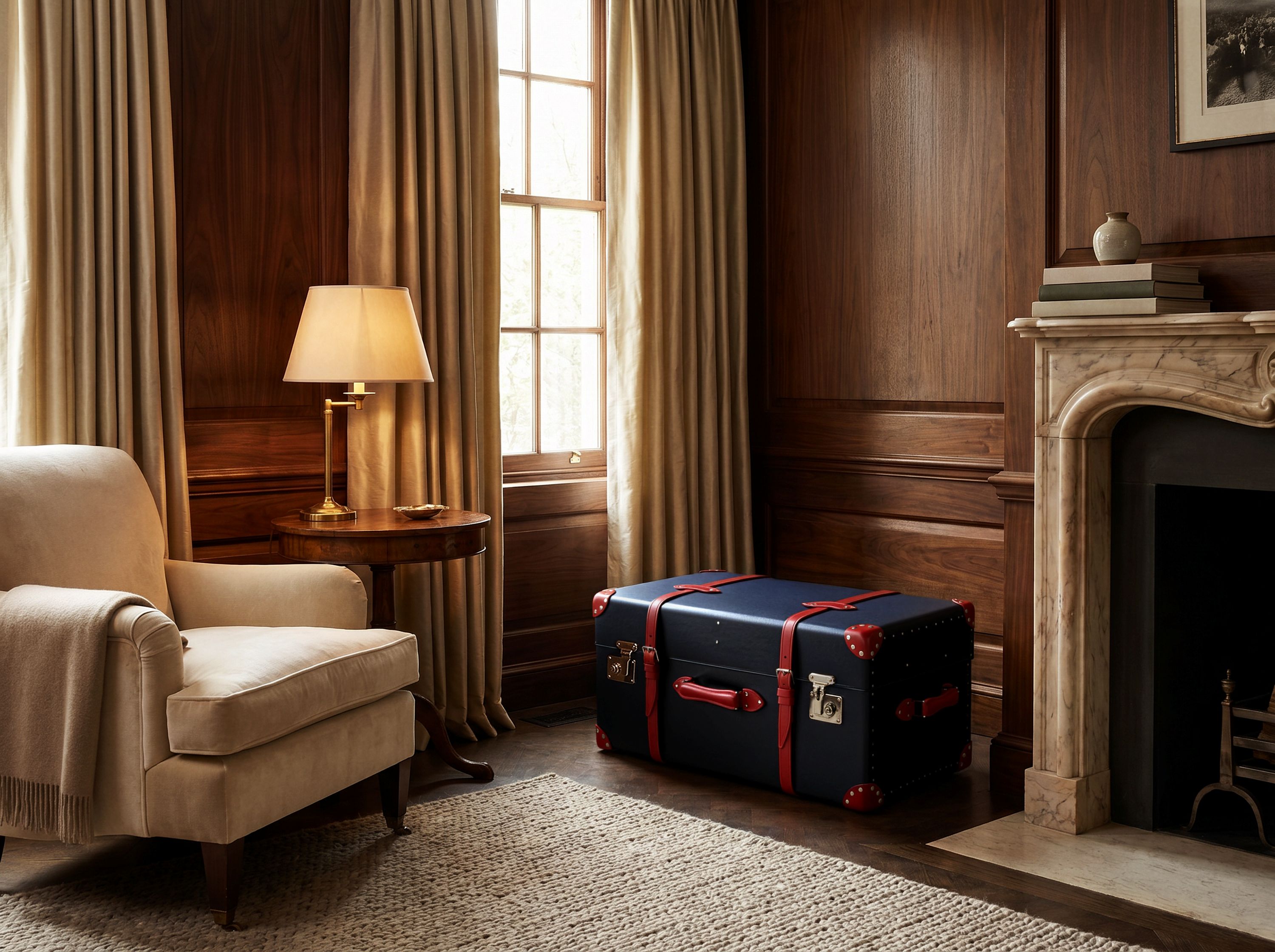 globe-trotter steamer home trunk launch