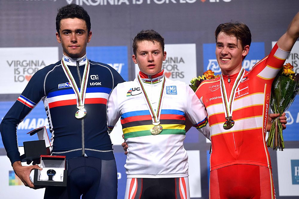 Felix Gall (Austria) tops the junior men's podium at Worlds