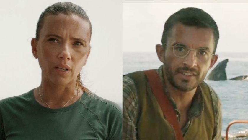 ScarJo and Jonathan Bailey starring in Jurassic World: Rebirth (2025). 