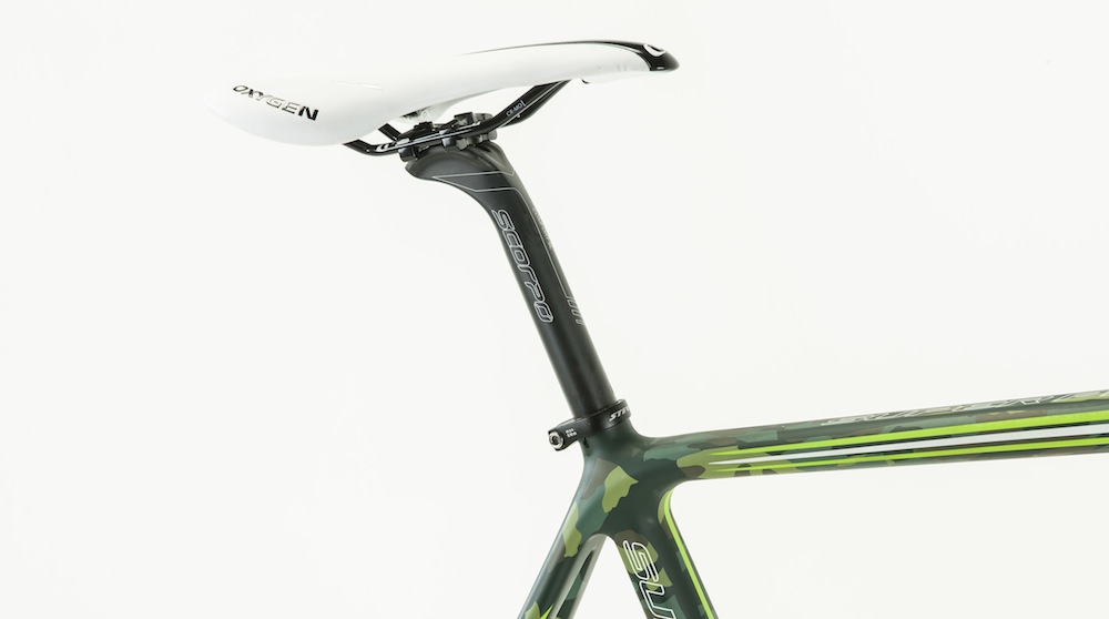 White own brand saddle on carbon stem soon looks dirty