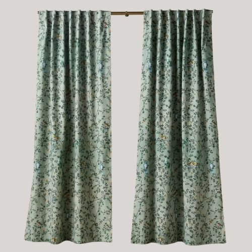 Anthropologie, Priyanka Organic Cotton Printed Bird Blackout Curtain