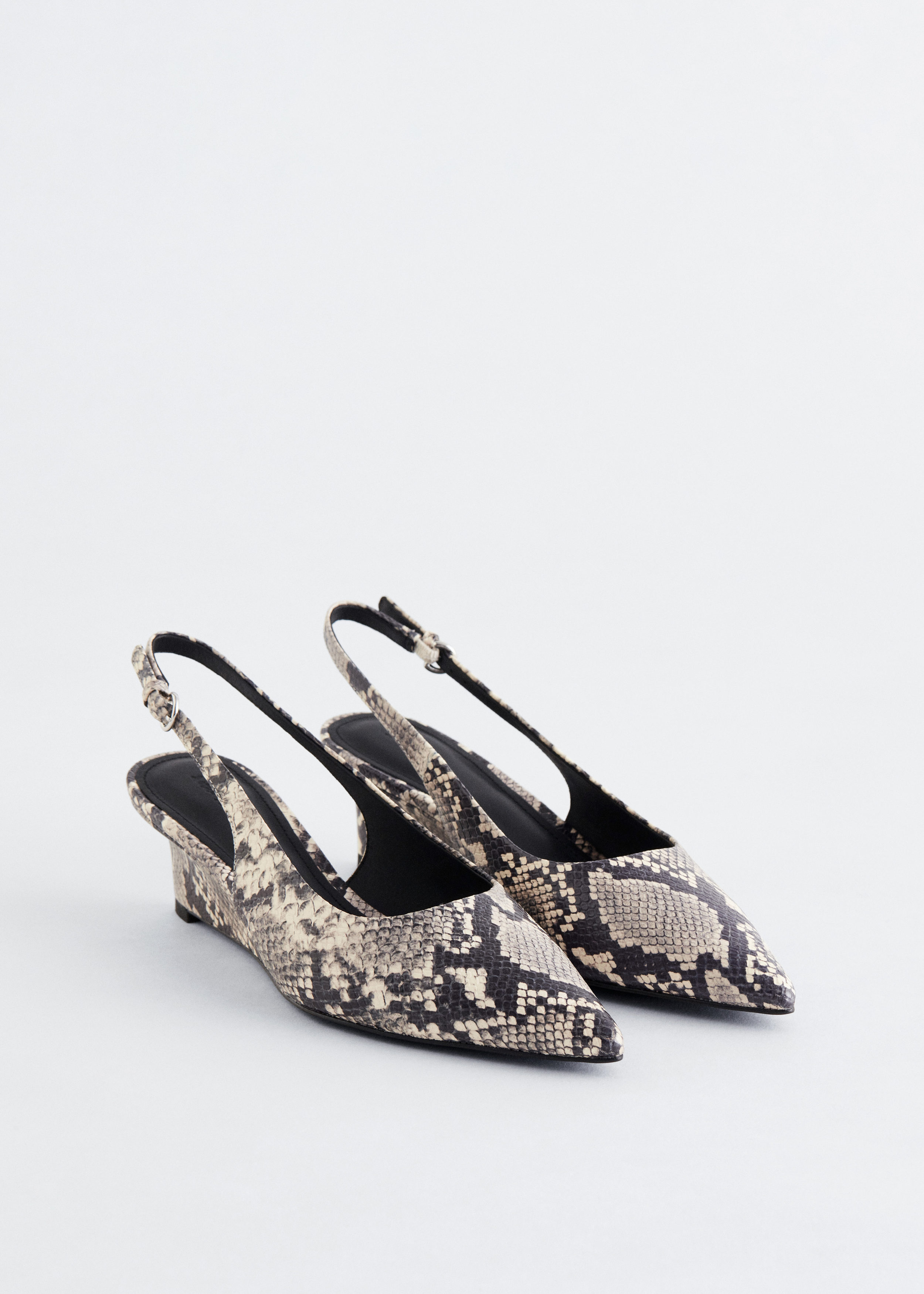 Leather Wedge Slingback Pumps