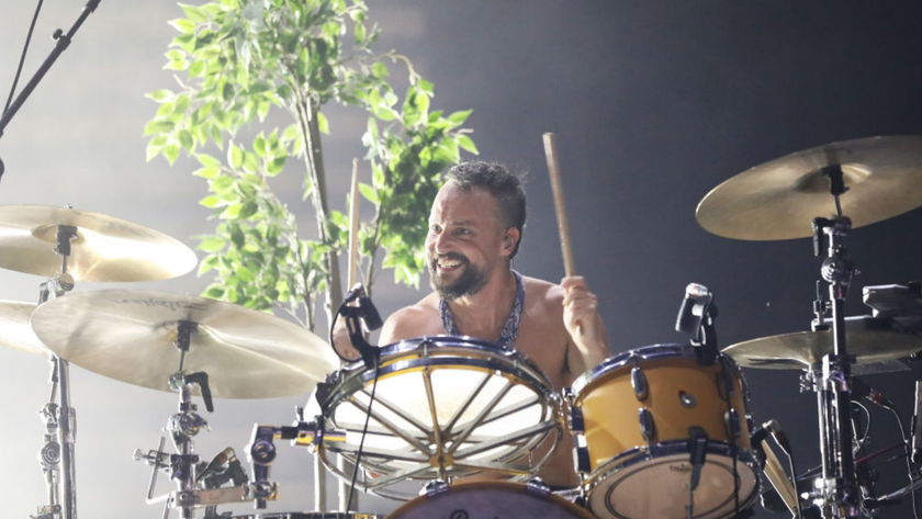 Isaac Carpenter performs with Awolnation at the 101 WKQX Piqniq at Hollywood Casino Amphitheatre on June 30, 2018 in Tinley Park
