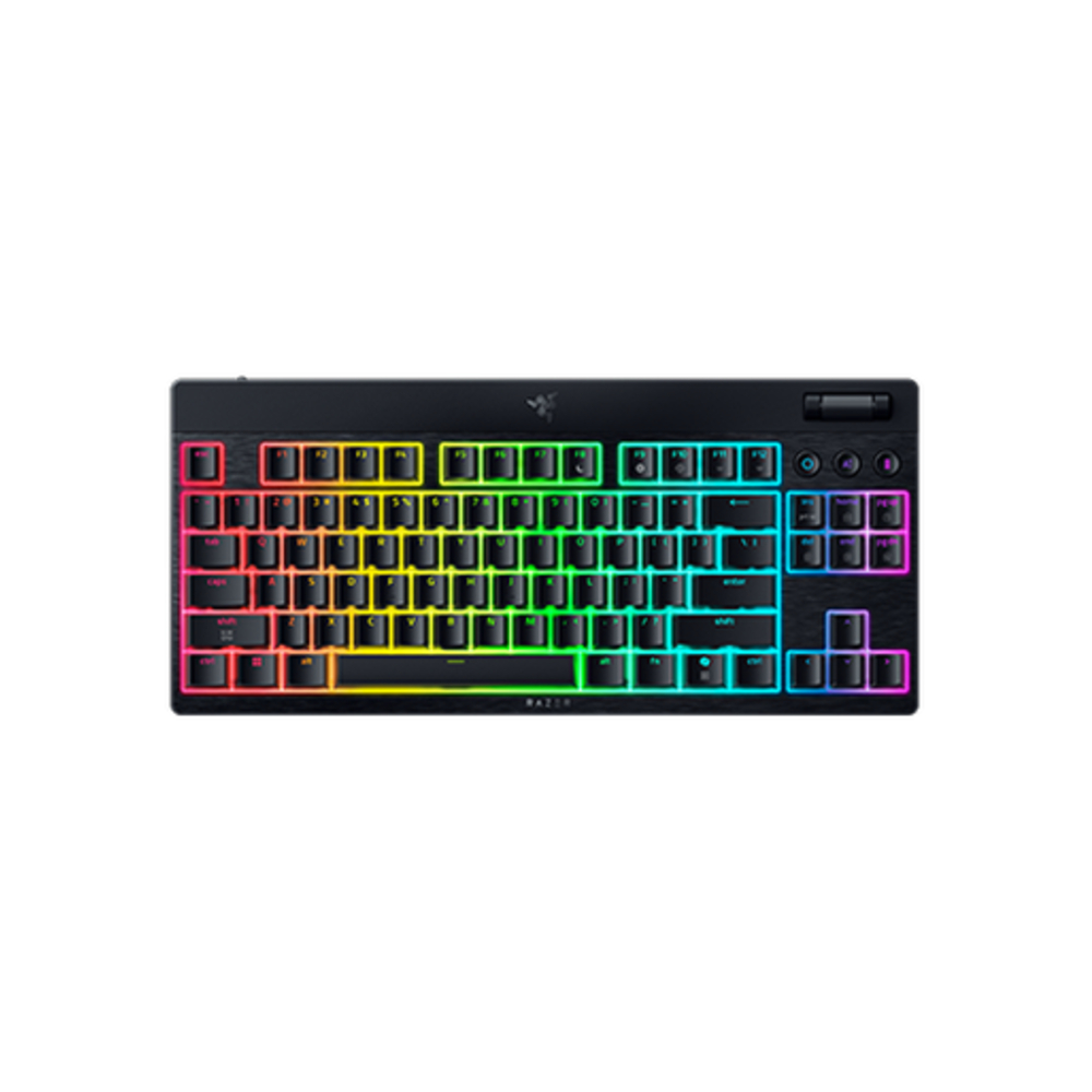 Render of the Razer BlackWidow V4 Low-Profile HyperSpeed wireless gaming keyboard.