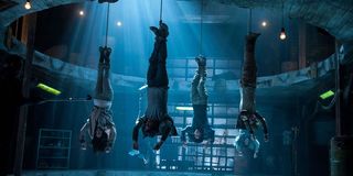 Maze Runner cast hanging upside down