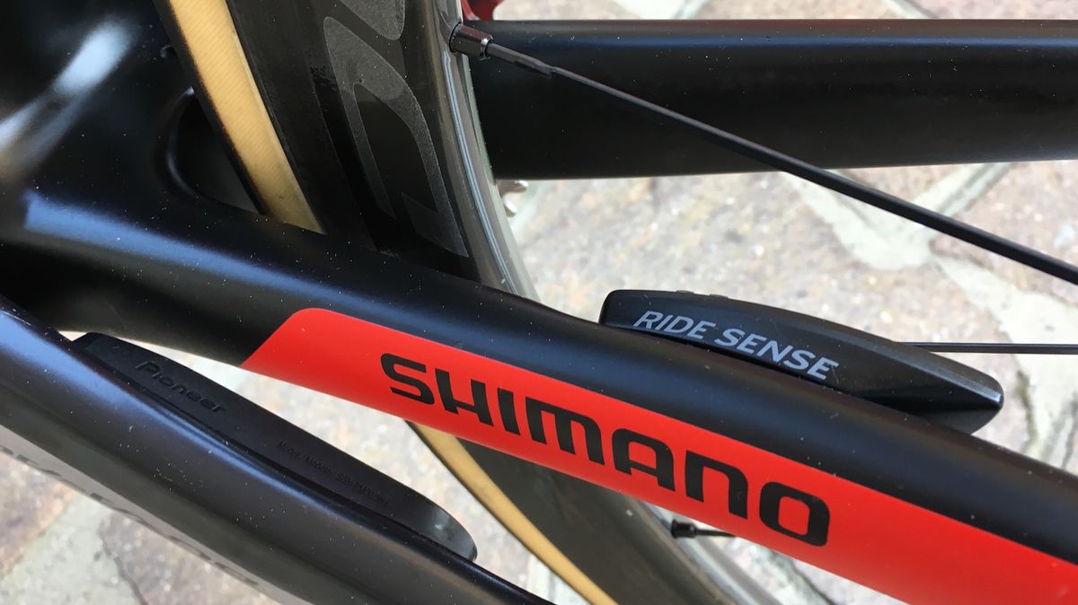Dual-sided Pioneer power meter and Giant Ride Sense speed and cadence sensor