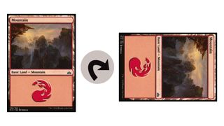 Image of land card being tapped in Magic the Gathering
