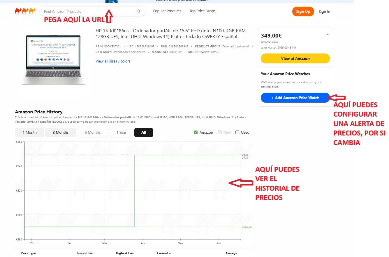 Captura de pantalla de CamelCamelCamel