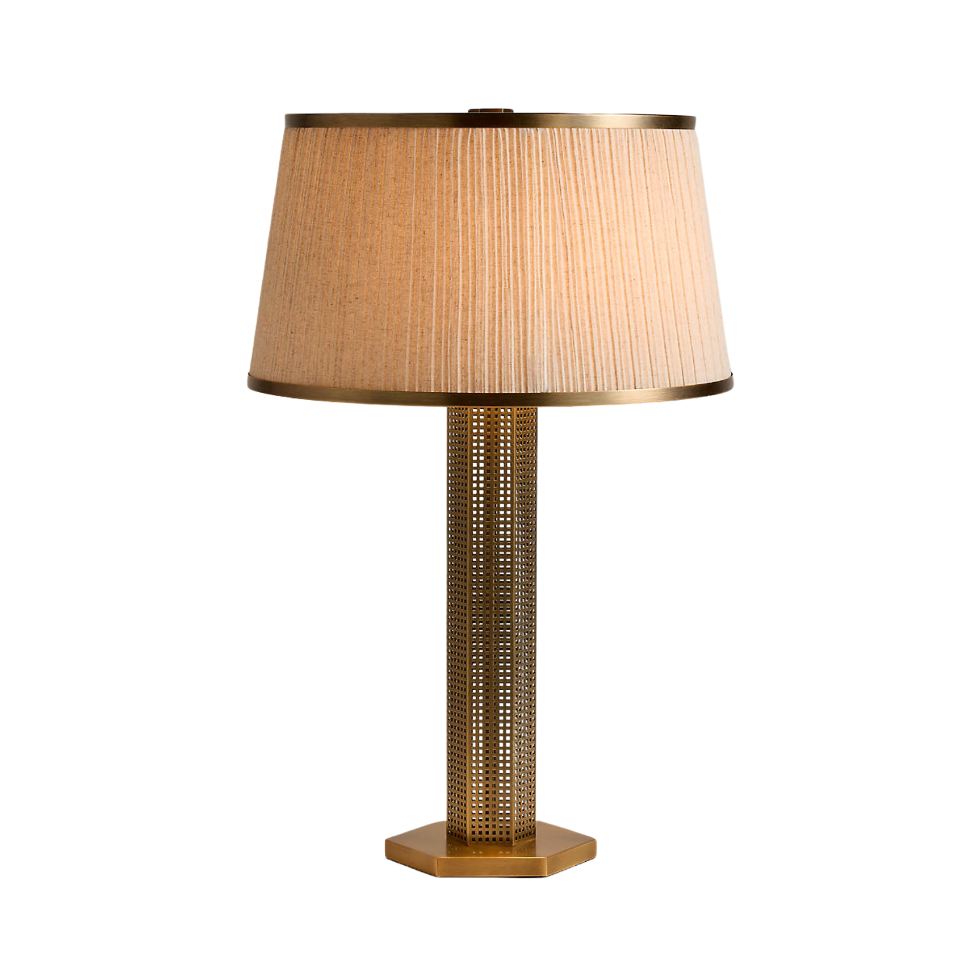 a gold table lamp