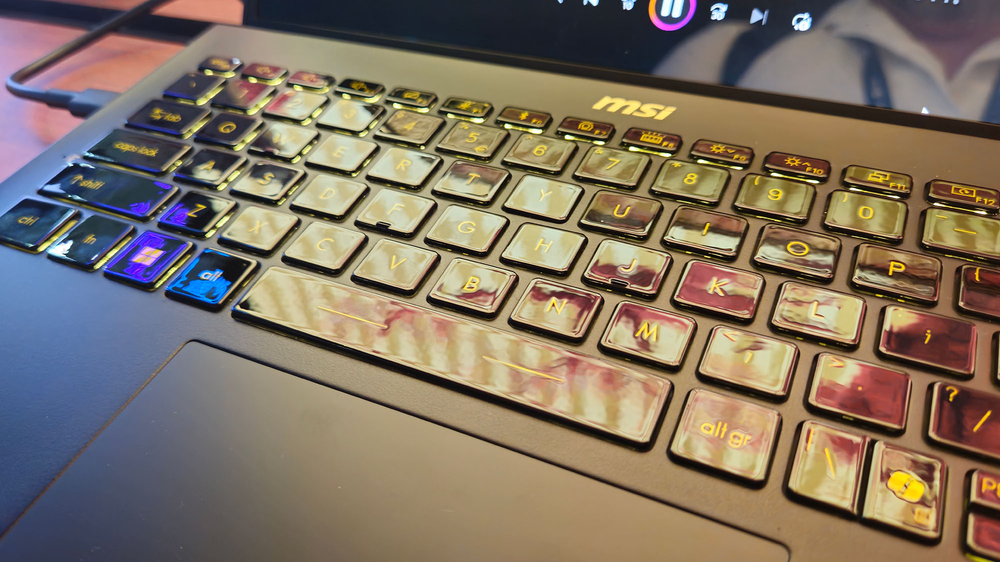 The MSI Prestige 13+ AI Ukiyo-e Edition laptop on display at Computex 2025