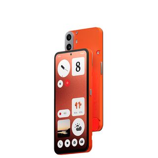 CMF Phone 1 by Nothing official render with its orange back attached