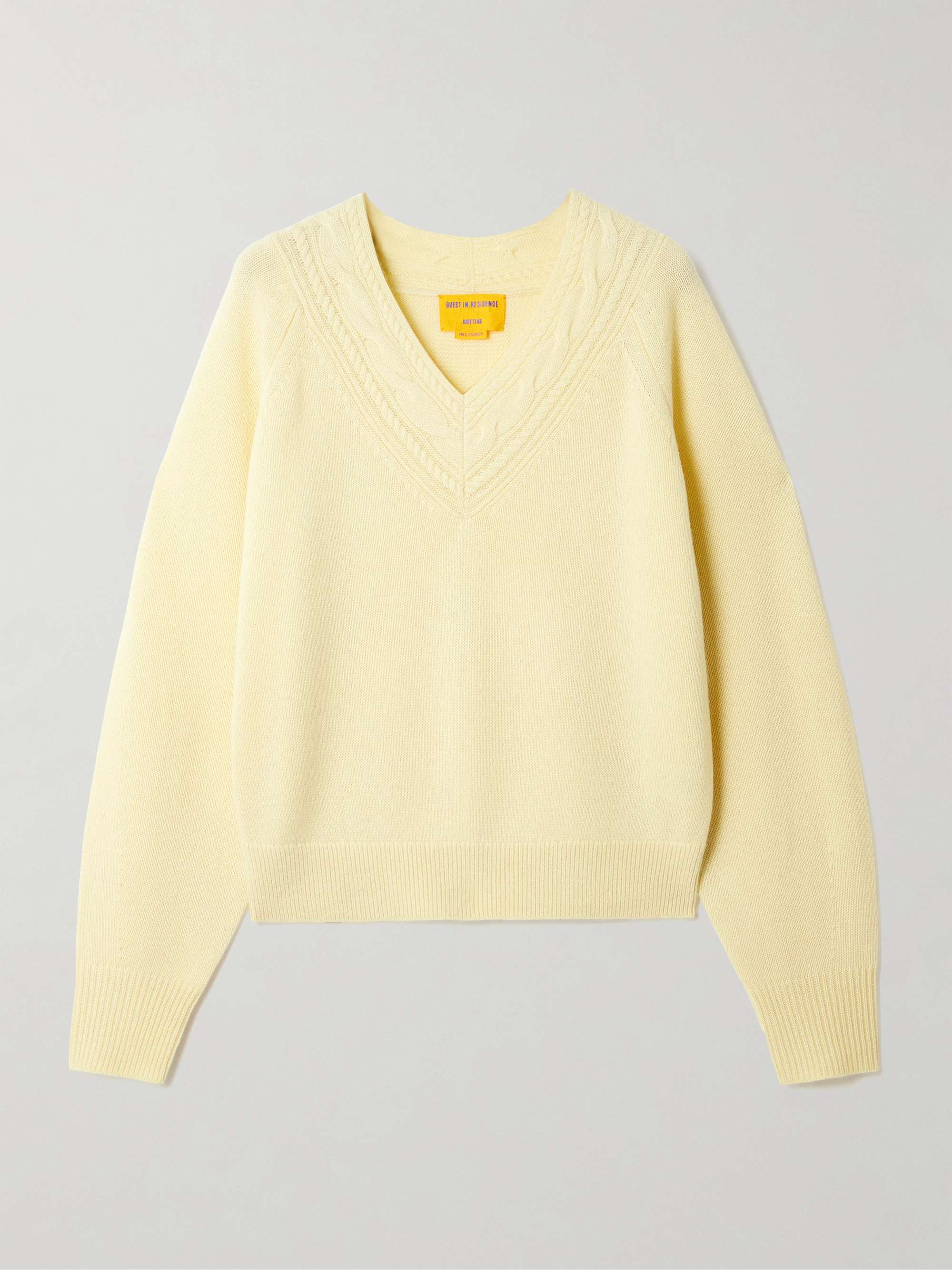 The Varsity Cable-Knit Cashmere Sweater