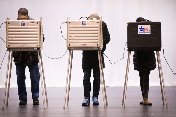 Voters at the polls.