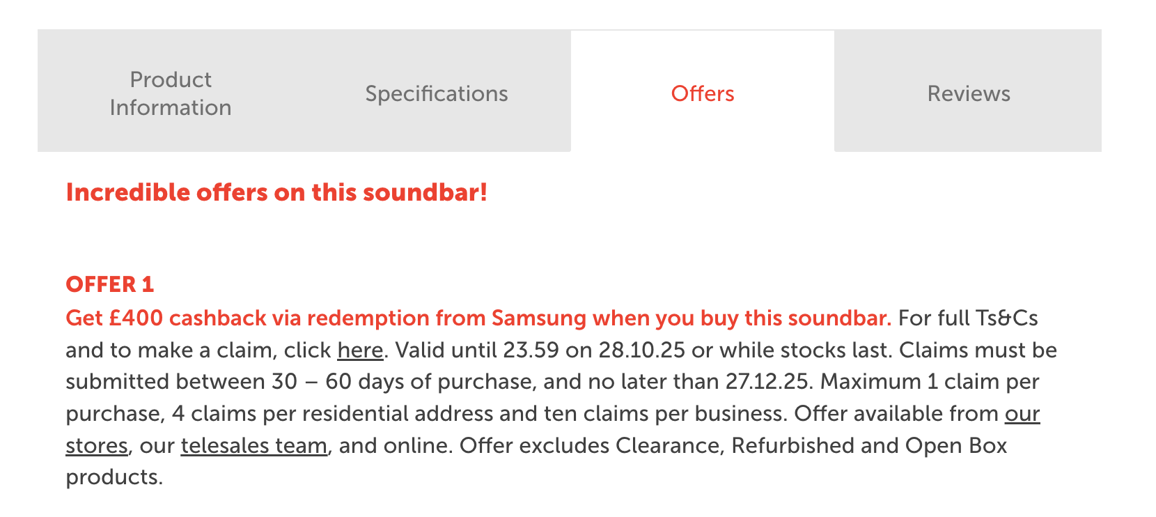 Samsung HW-Q990F Cashback deal