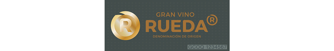 Rueda logo with dark green background
