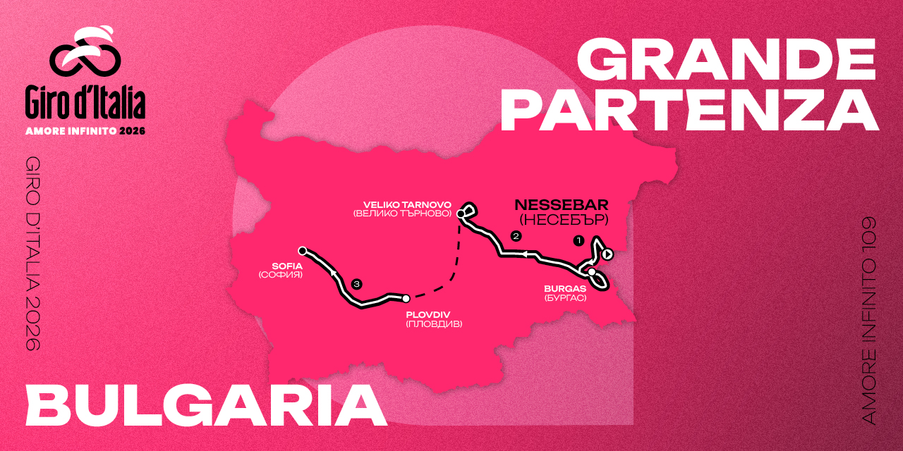 The route of the 2026 Giro d'Italia in Bulgaria