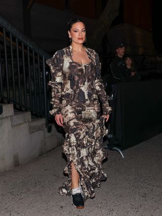 Ashley Graham wears a Feben dress at New York Fashion Week