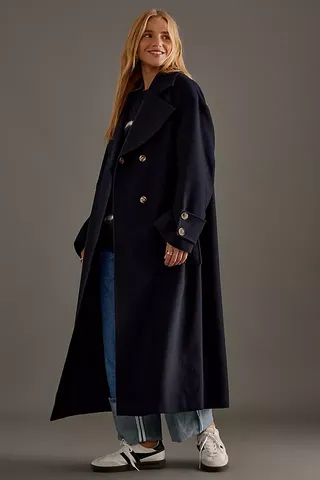 By Anthropologie Wool-Blend Oversized Coat