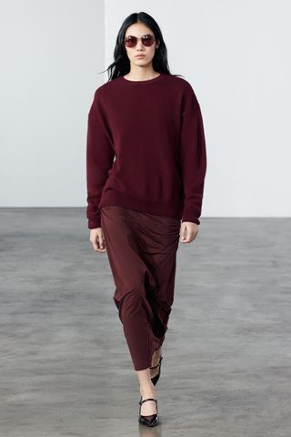 Plain Cashmere and Wool Sweater