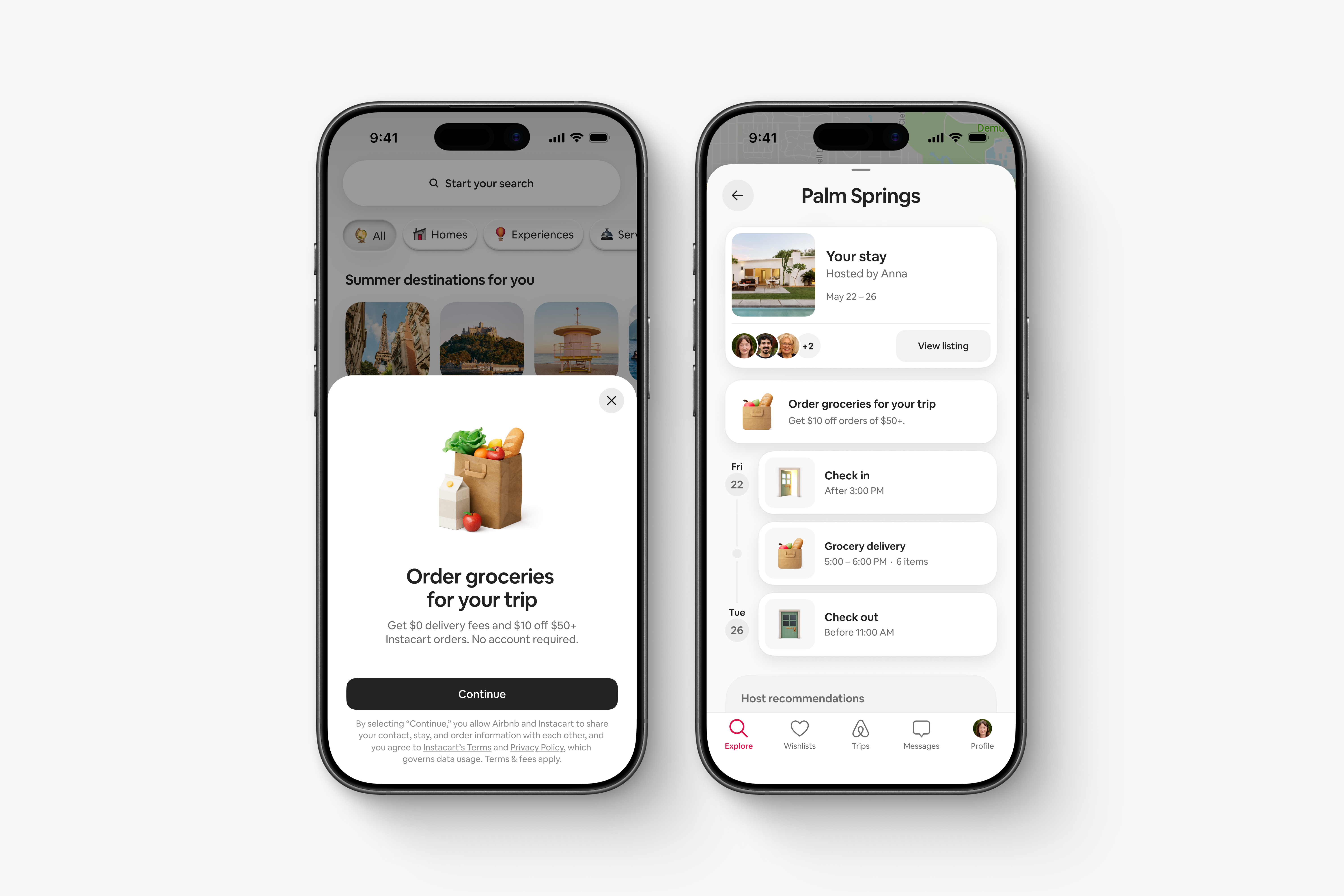 Airbnb با Instacart شریک است