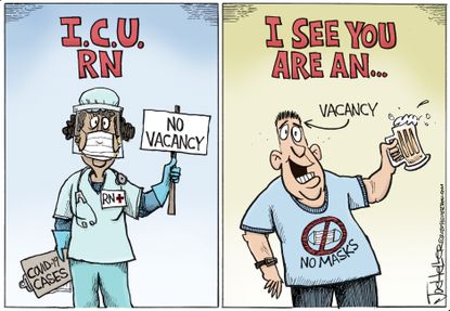 Editorial Cartoon U.S. ICU COVID