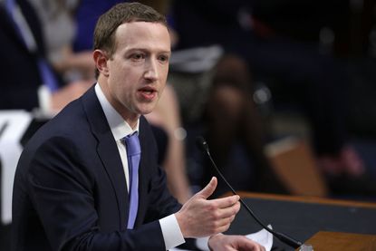 Facebook CEO Mark Zuckerberg testifies before a combined Senate Judiciary and Commerce committee hearing in the Hart Senate Office Building on Capitol Hill April 10, 2018 in Washington, DC.