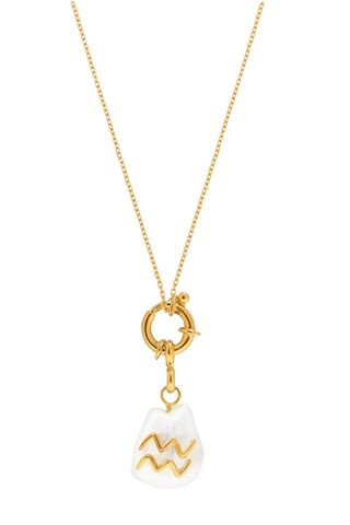 Zodiac Collection 22K Gold-Plated & Baroque Pearl Necklace