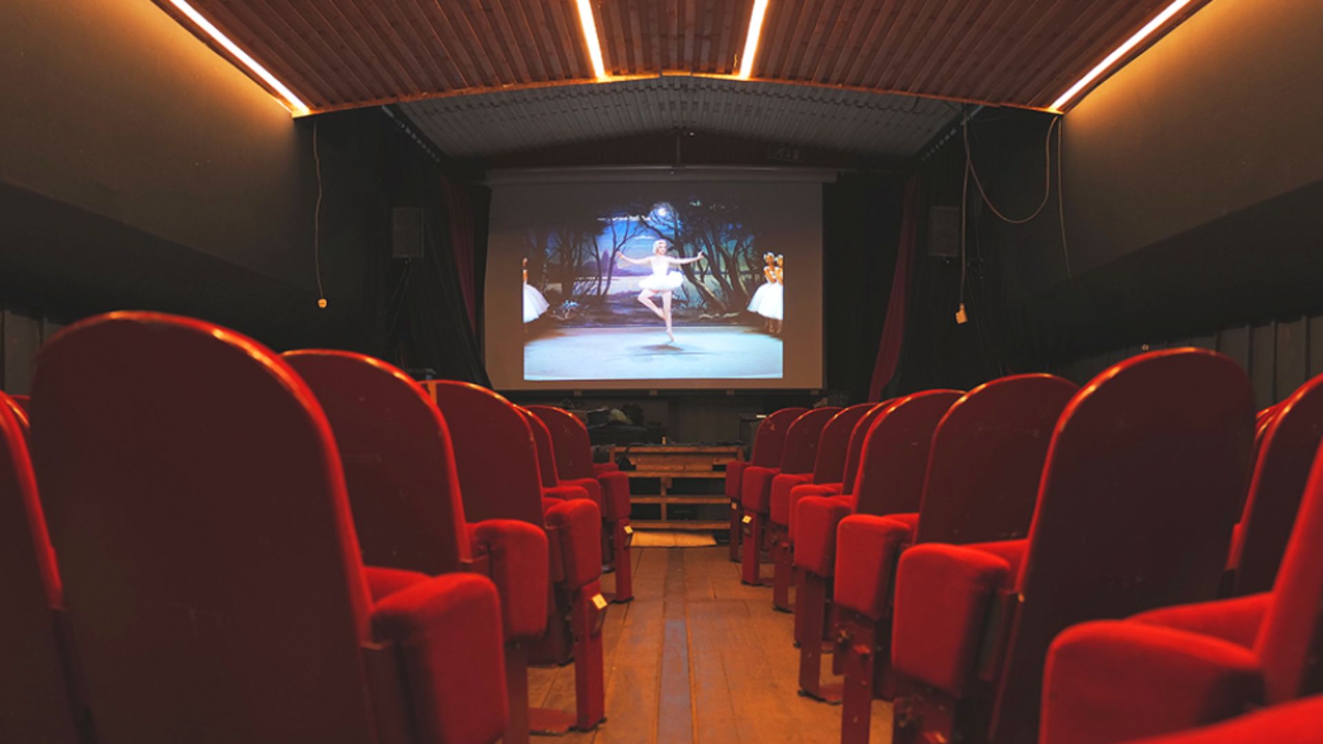 an image of the cinema space inside the old ship's main cabin space 