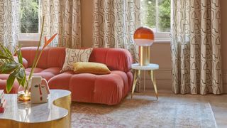 peach living room with curves living room trends 20223