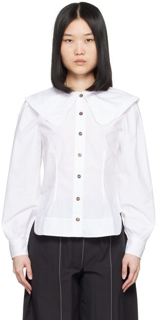 White Frill Collar Shirt