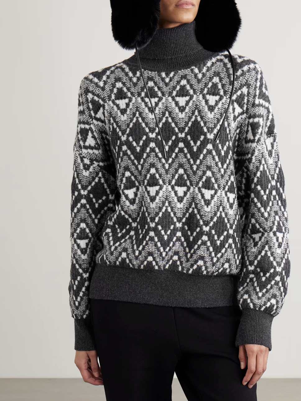 VARLEY, Ida Fair Isle knitted turtleneck sweater