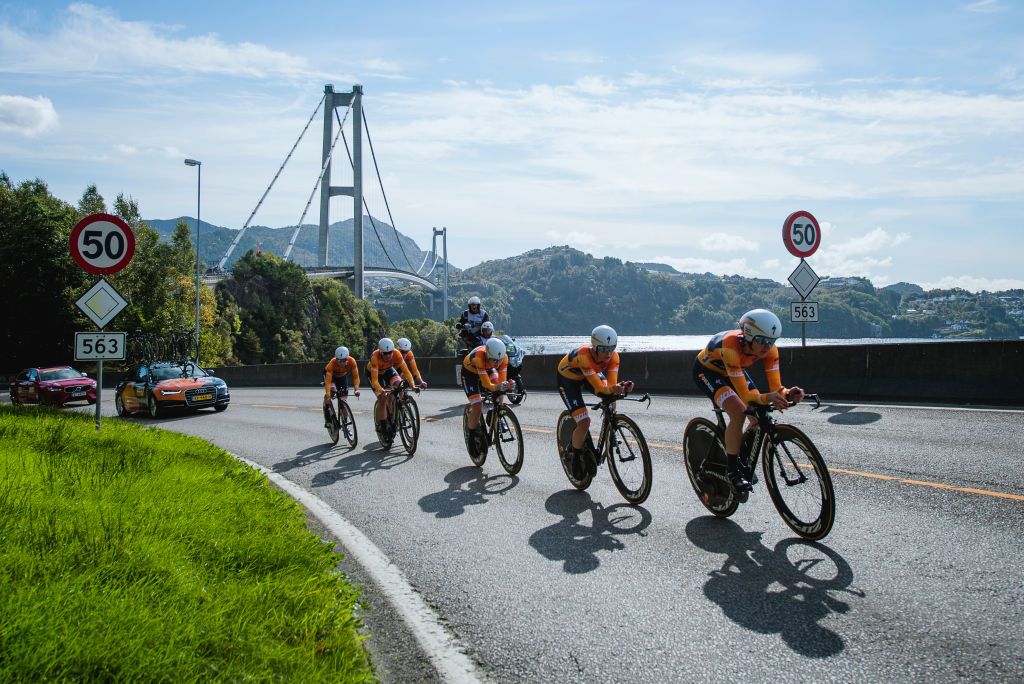 Boels Dolmans riding the TTT in Bergen, Norway