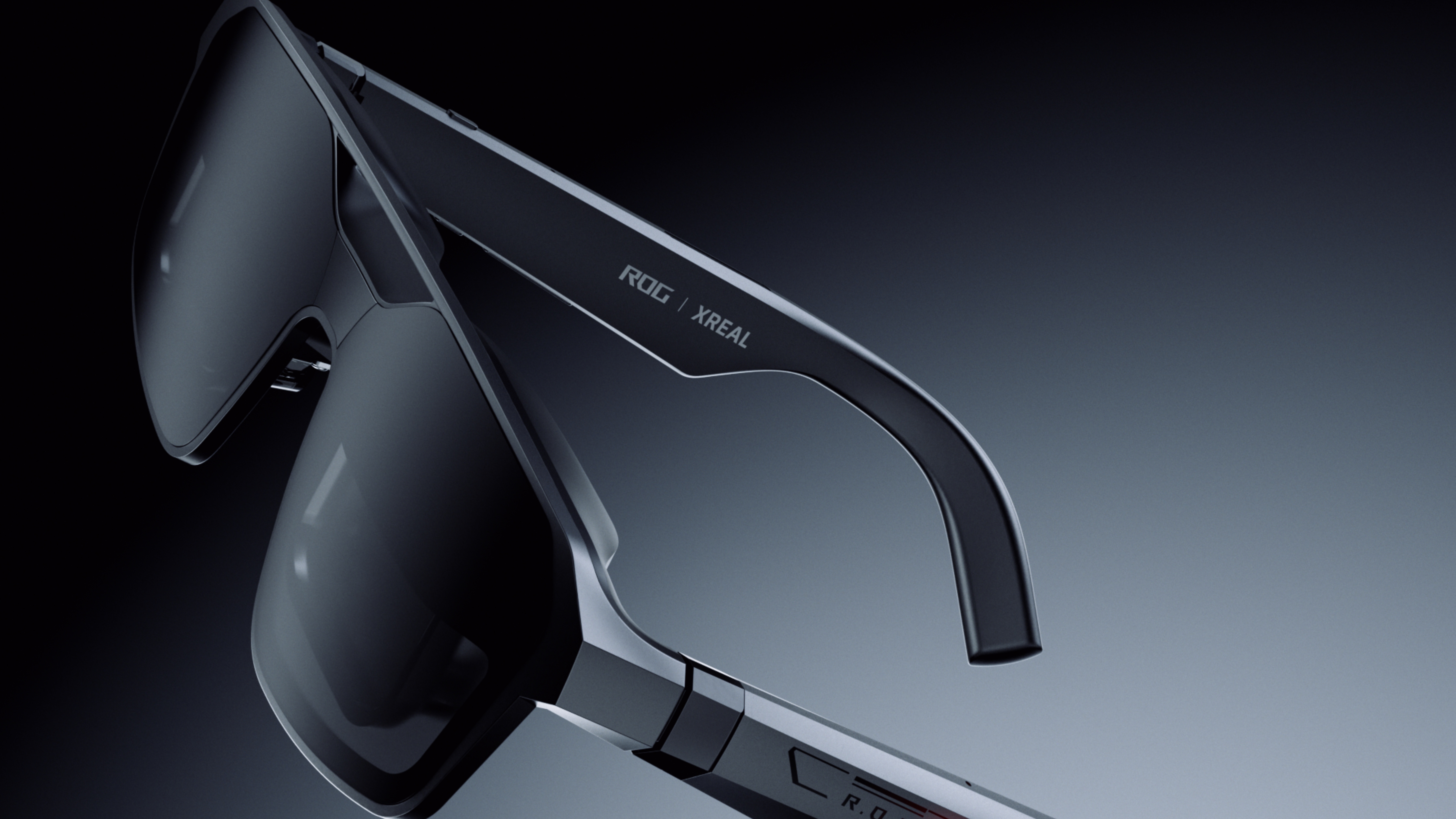 The Asus ROG and Xreal gaming glasses in a press render.