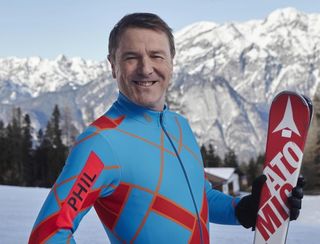 Phil Tufnell on the slopes for The Jump