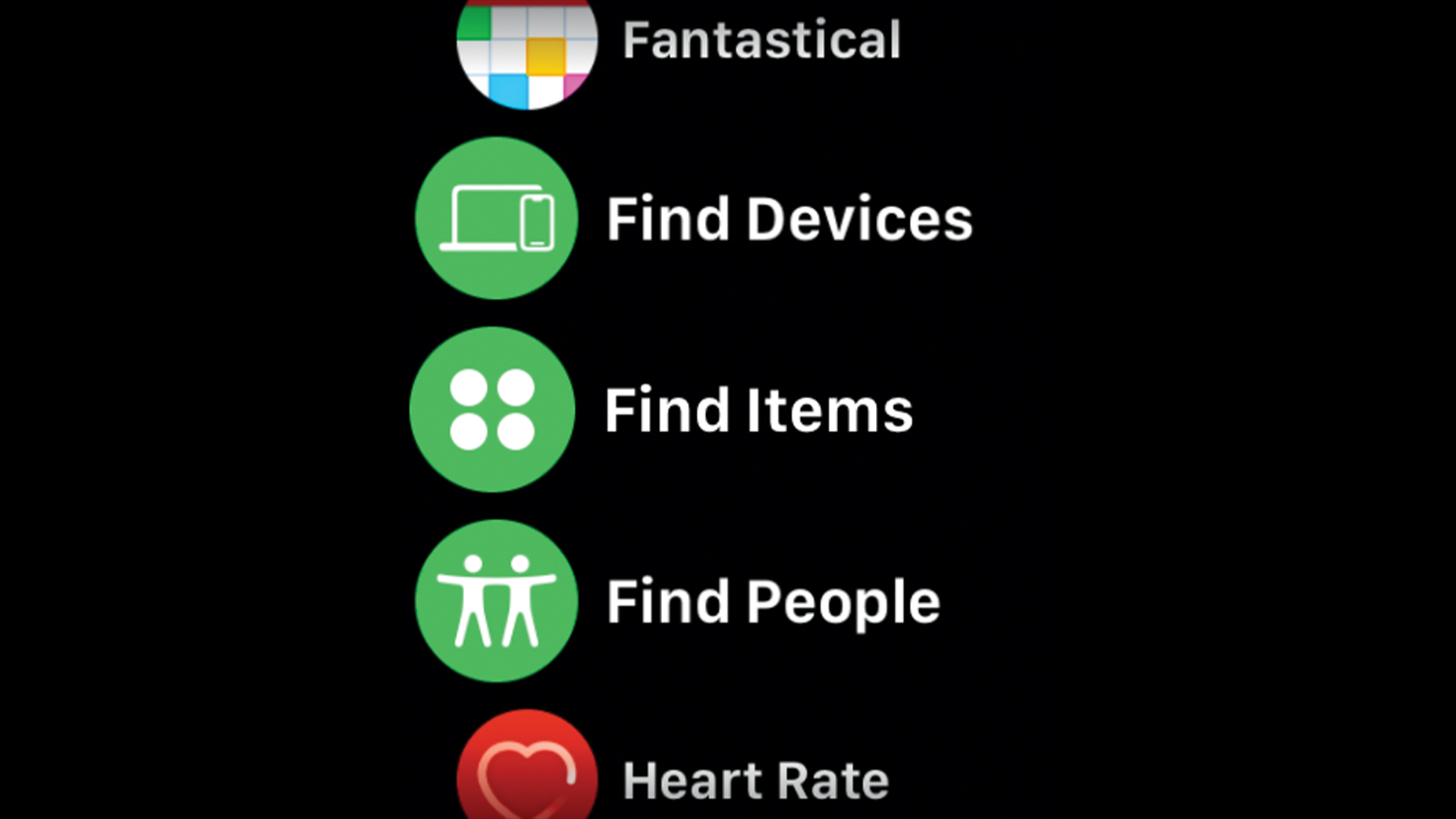 "Find" options for devices, items and people