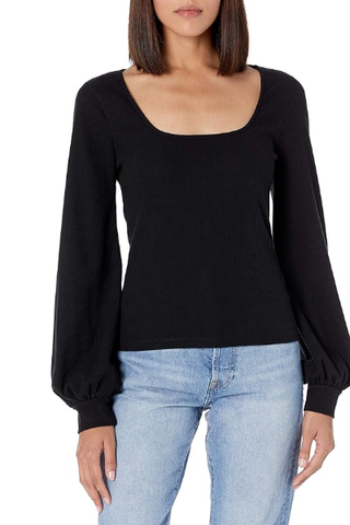 The Drop Women's @lucyswhims Square-Neck Balloon-Sleeve Top (Was $45) 