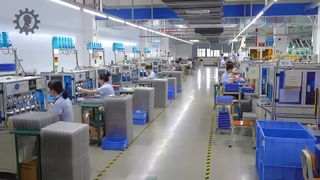 A screenshot of a SatisFactory Process video of DeepCool's production facility in Beijing, China